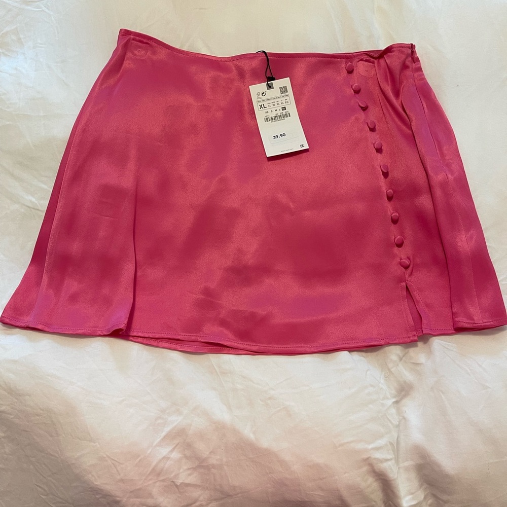 Pink Satin Skort